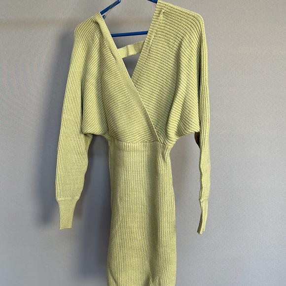 Princess Polly Green Wrap Sweater Dress - Picture 7 of 9
